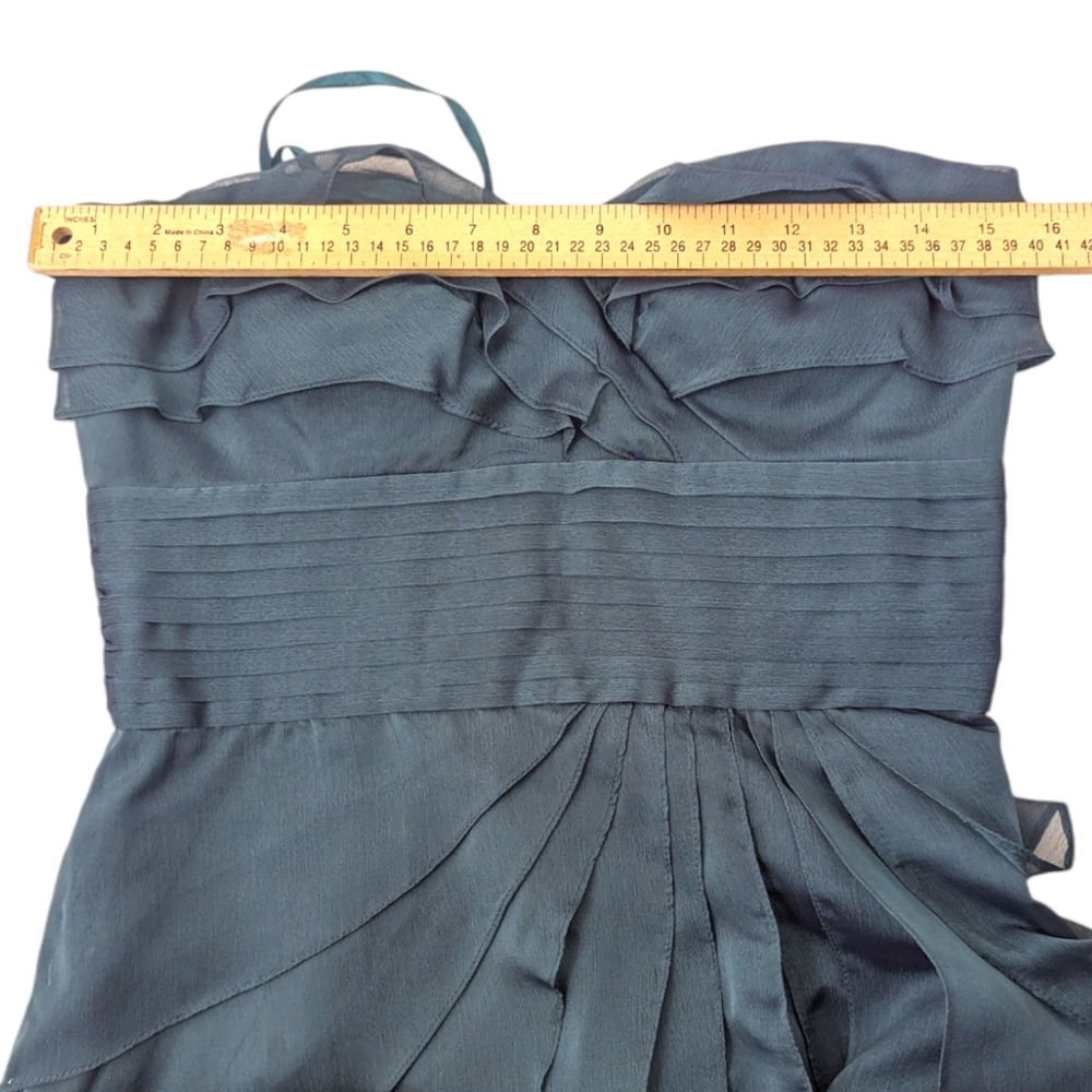 Adrianna Papell Strapless Cocktail Party Dress Womens 6 Teal Green Formal - Picture 8 of 13